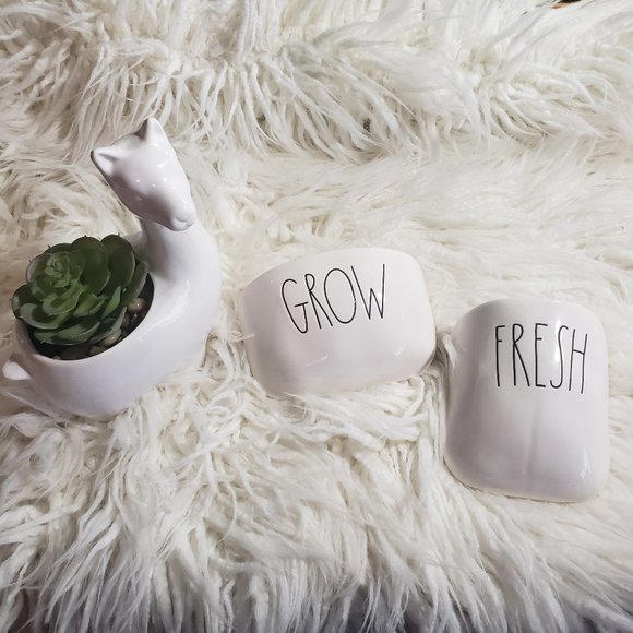 Rae Dunn FRESH GROW Wall Hanging Planters - Picture 1 of 4